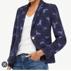 Ann Taylor Floral Navy Blazer